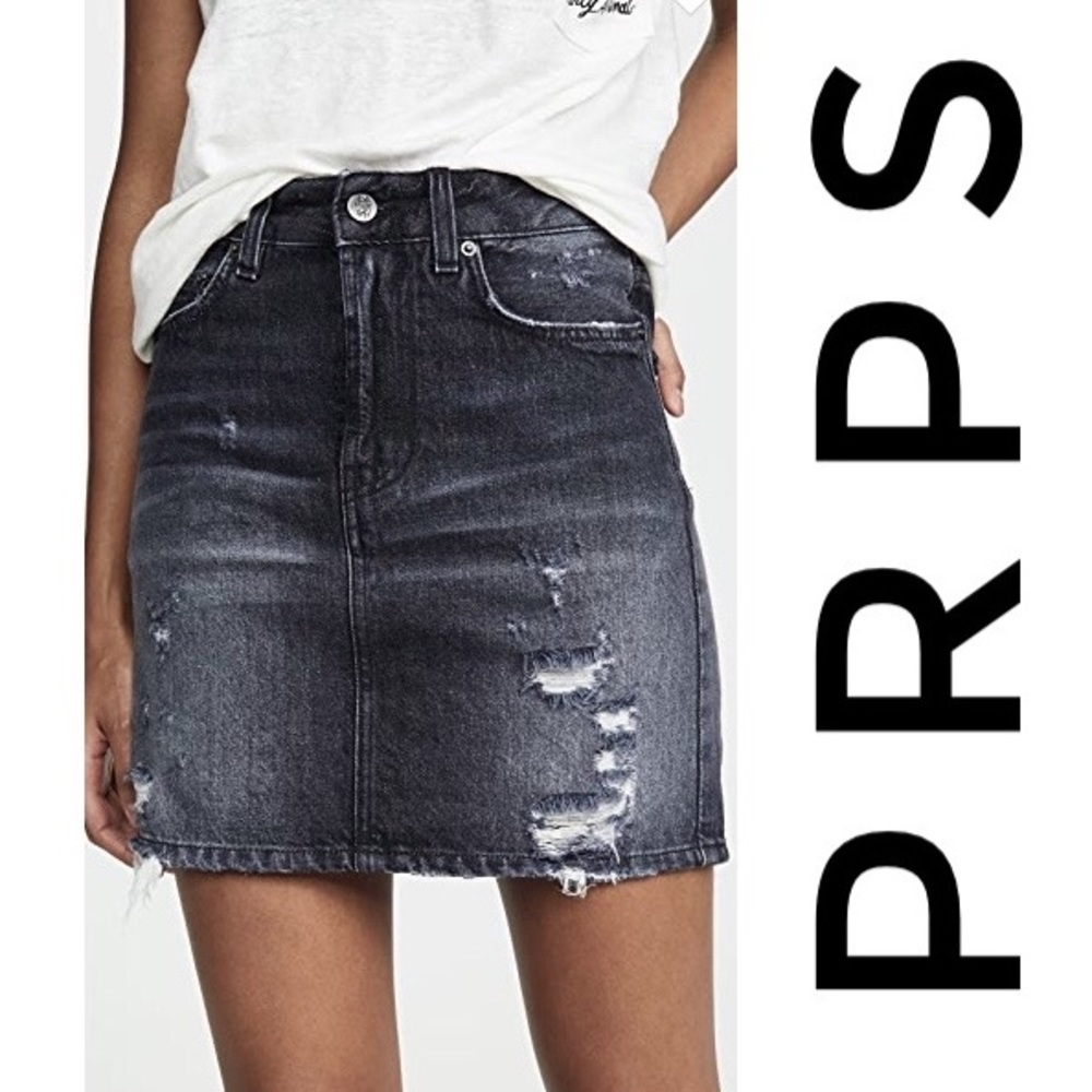 PRPS Women’s Denim Miniskirt Grey Color Made in Italy Size 29